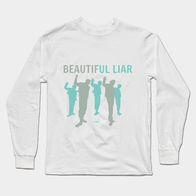 fanart silueta del grupo monsta x  en la era beautiful liar Long Sleeve T-Shirt by MBSdesing 